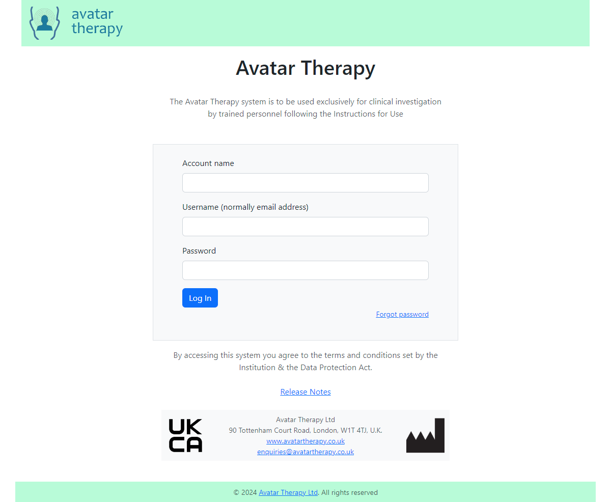 avatar therapy login